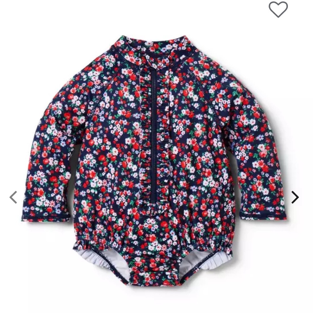 NWOT Janie and Jack Baby Recycled Floral Rash Guard Swimsuit Size: 3-6 months